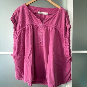 Free People Pink Button-Down Top